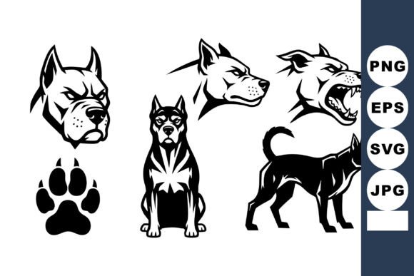 Aggressive Pitbull Dog Silhouette: A Design Review
