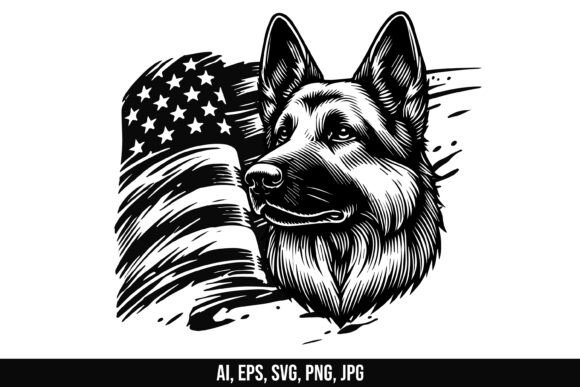 American Patriotic German Shepherd Dog