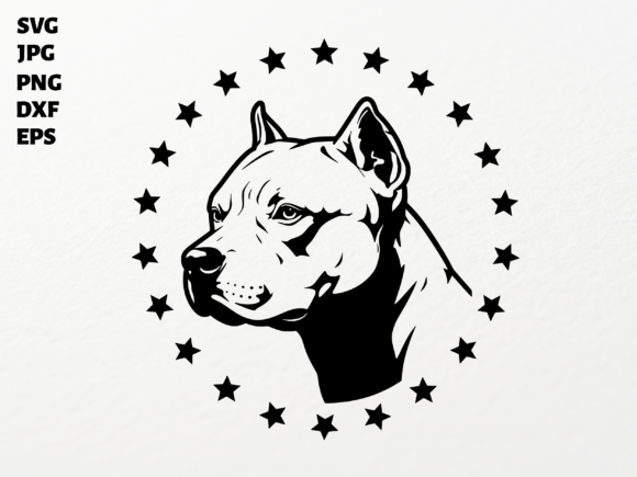 American Pitbull Terrier Clipart SVG