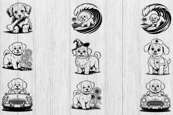 Bichon Frise Dog Clipart Bundle