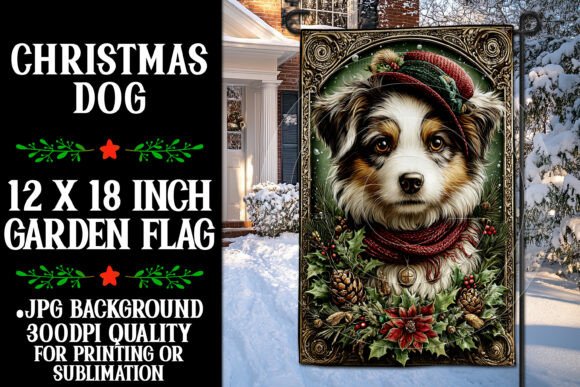 Christmas Dog Garden Flag Design 2