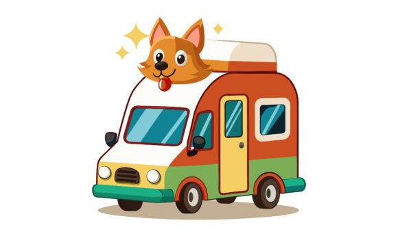 Cute Dog Character Camper Van Travel: A Review