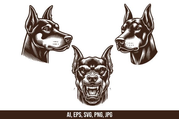 Doberman Dog Vector Design Bundle