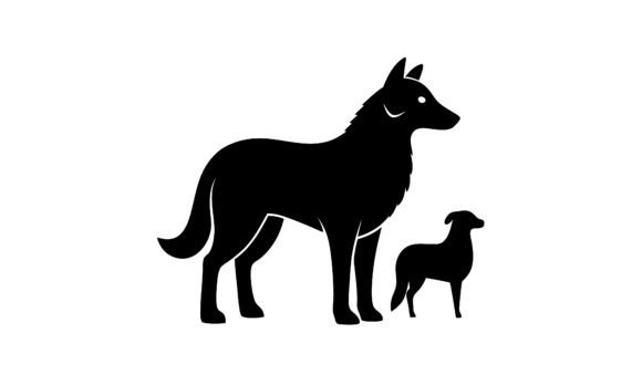 Dog and Puppy Silhouette Black Vector: A Designer's Review