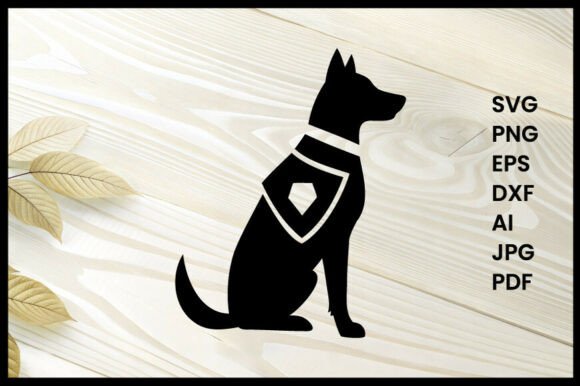 Dog on Guard Silhouette Vector