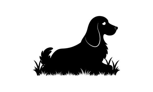 Dog Silhouette Resting on Grass: A Designer's Review