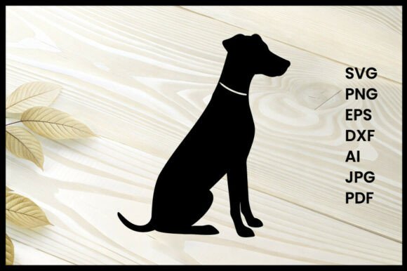 Dog Sitting Obediently Silhouette Review for Embroidery