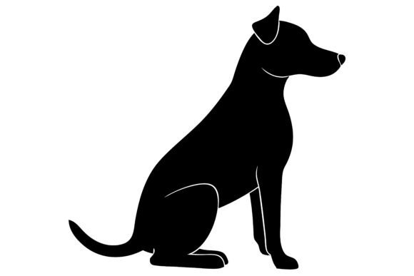 Elegant Silhouette of a Dog Sitting Calm