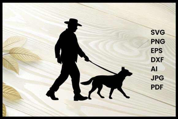 Farmer Walking Dog Illustration: An Embroidery Designer's Verdict