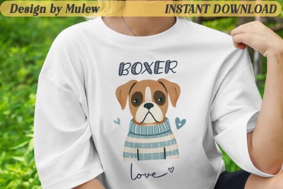 Minimalist Boxer Dog Sublimation PNG Review