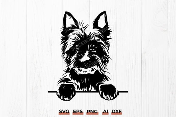 Peeking Australian Terrier SVG PNG Print