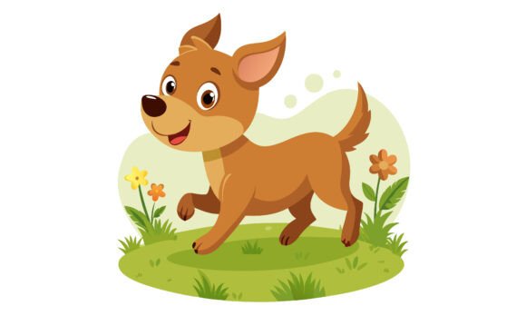 Playful Cartoon Dog Vector: A Designer's Take on Real Embroidery Use