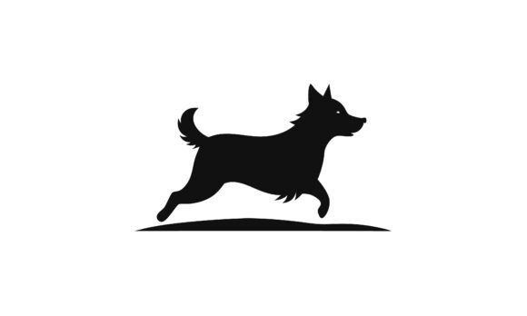 Silhouette of a Running Dog Vector