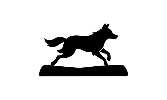 Silhouette of Running Dog
