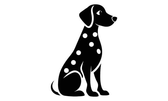 Silhouette of Sitting Dalmatian Dog