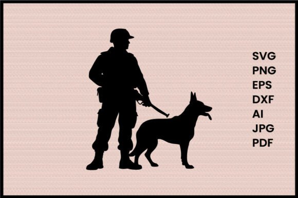 Soldier with Military Dog