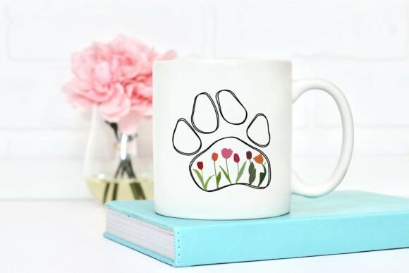 Tulip Paw Print SVG Design